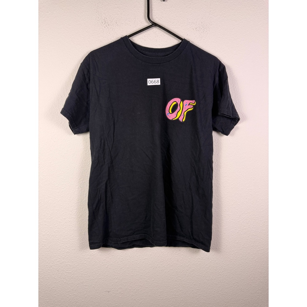 Odd Future OF Donut Shirt Mens Medium Black Graphic Streetwear Skate Logo Tee